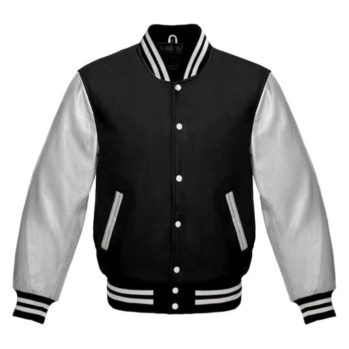 Black and Silver Varsity Jacket