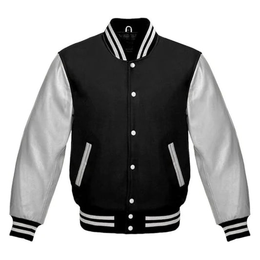 Black and Silver Varsity Jacket
