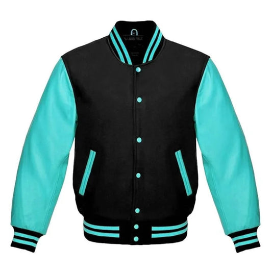 Black and Tiffany Varsity Jacket