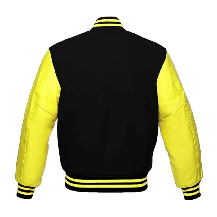 Black and Yellow Varsity Jacket Back Side