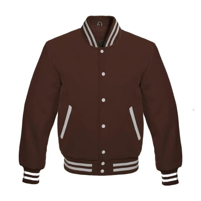 Brown All Wool Varsity Jacket