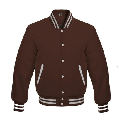 Brown All Wool Varsity Jacket