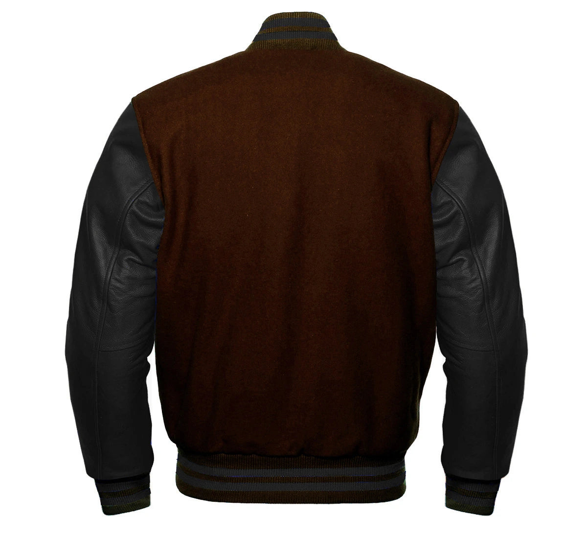 BLACK BROWN VARSITY JACKET FOR KIDS