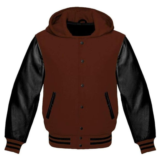 Brown and Black Varsity Hoodie