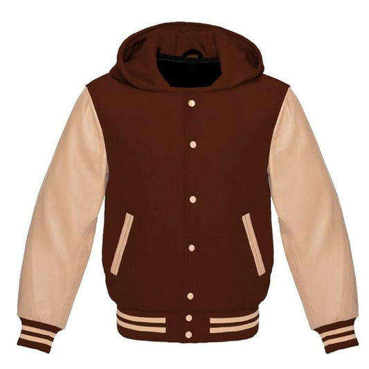 Brown and Cream Varsity Hoodie