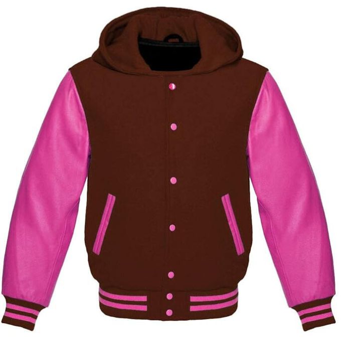 Brown and Pink Varsity Hoodie