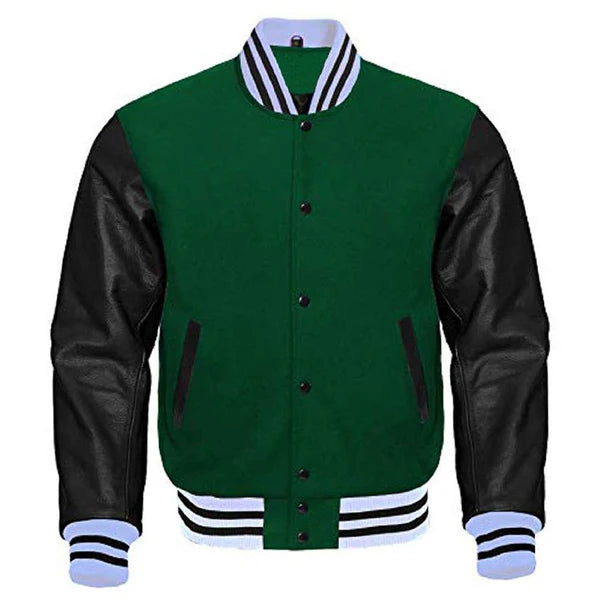 Forest Green Letterman Jacket Woman