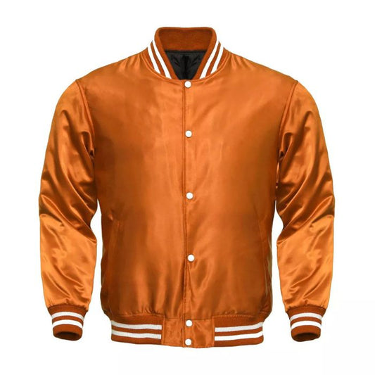 Gold Satin Varsity Jacket
