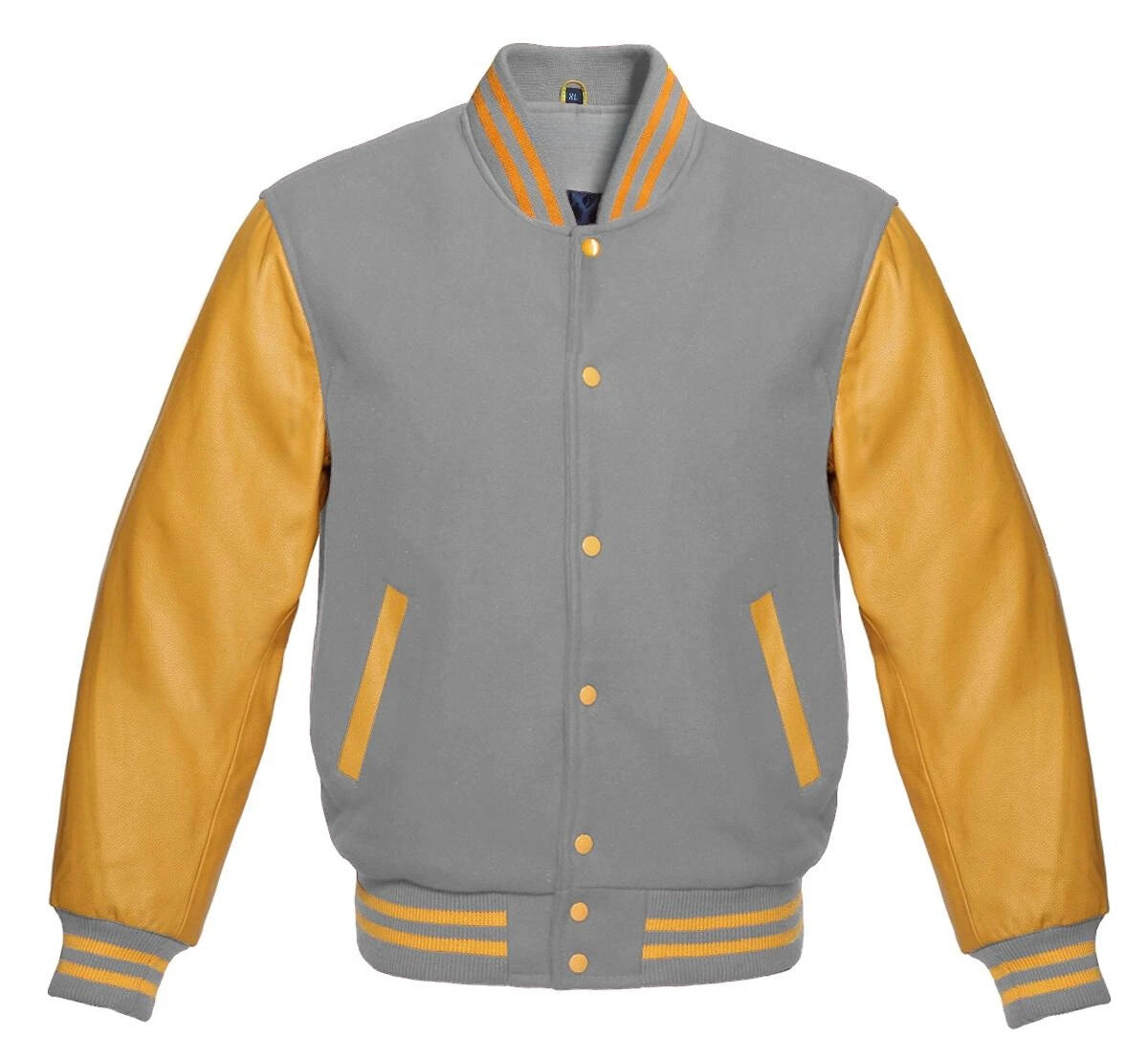 Gold and Grey Letterman Jacket