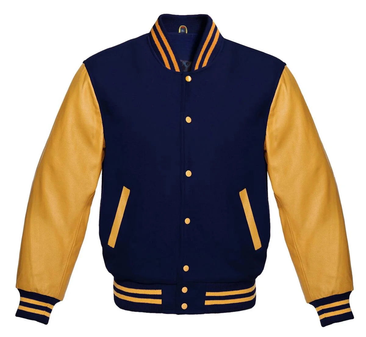Gold and Navy Blue Letterman Jacket