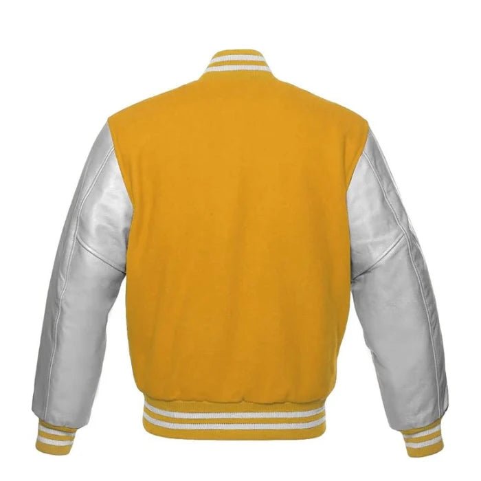 Gold and Silver Varsity Jacket Back Side