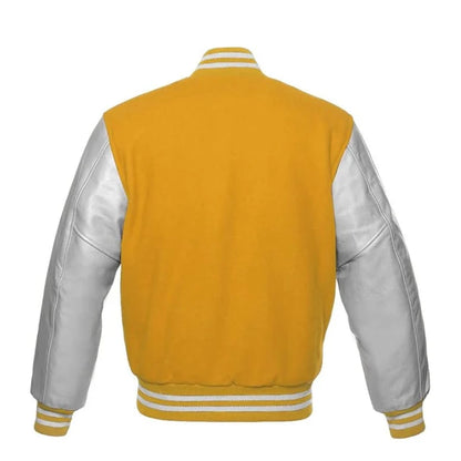 Gold and Silver Varsity Jacket Back Side