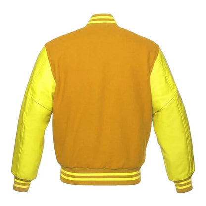 Gold and Yellow Varsity Jacket Back Side