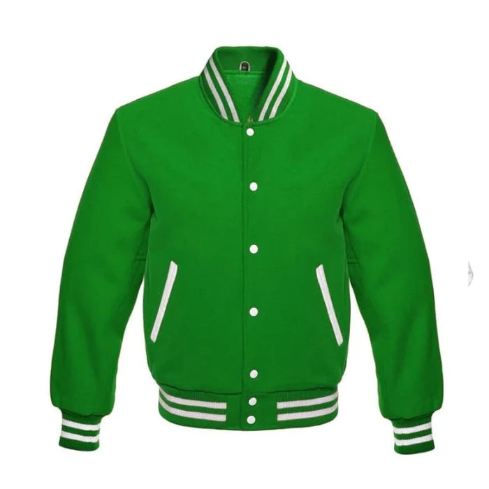 Green All Wool Varsity Jacket