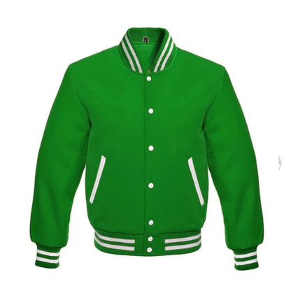 Green All Wool Varsity Jacket
