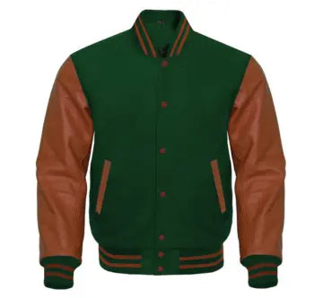 Green and Brown Varsity Jacket