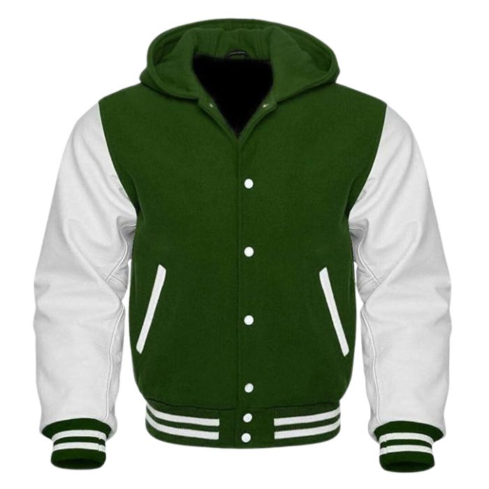 Green and White Varsity Hoodie