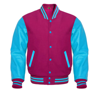 Hot Pink Varsity Jacket Front Side