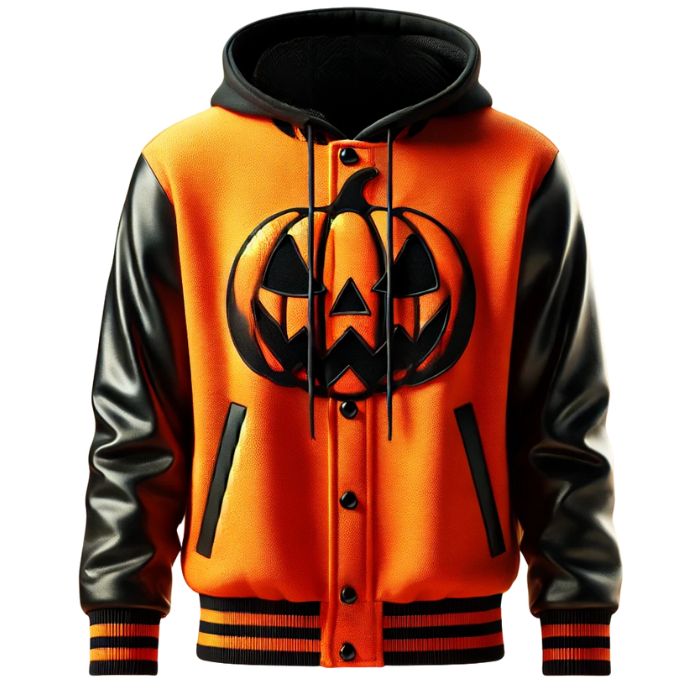 Halloween Pumpkin Varsity Hoodie