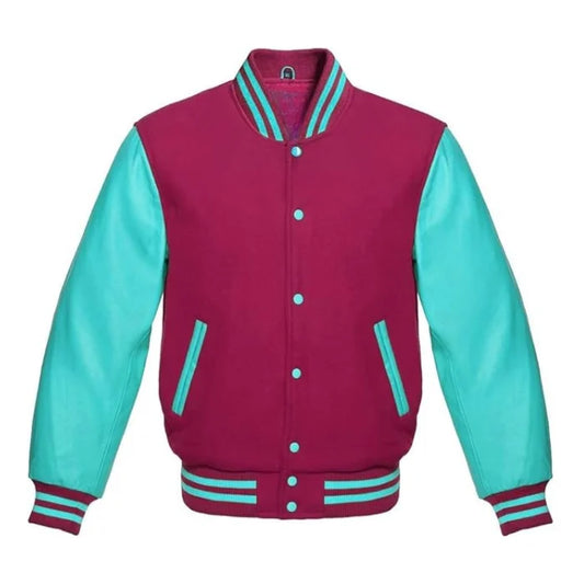 Hot Pink and Tiffany Varsity Jacket