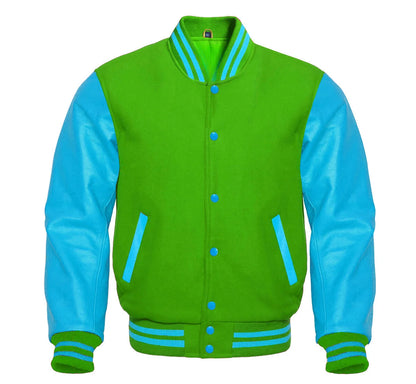 Kelly Green Varsity Jacket Front Side