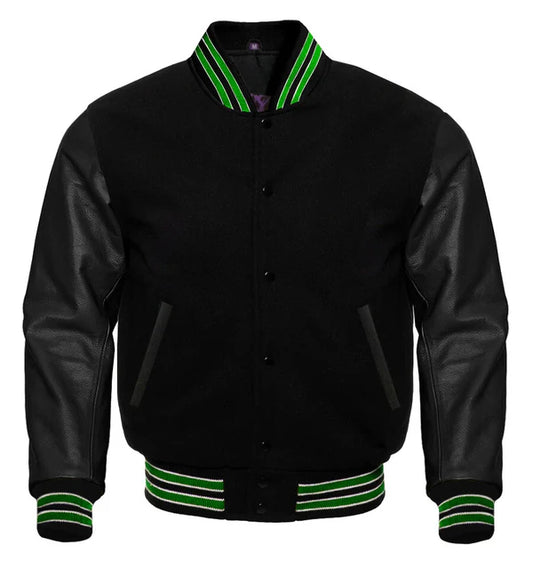 Leather Letterman Jacket Women's