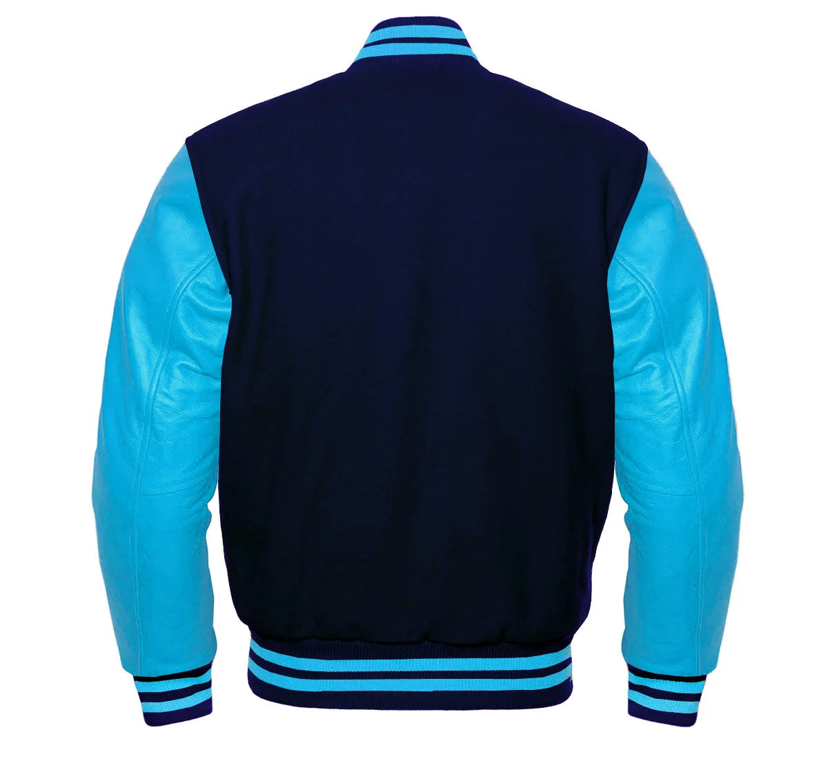 Navy Blue Letterman Jacket Back Side