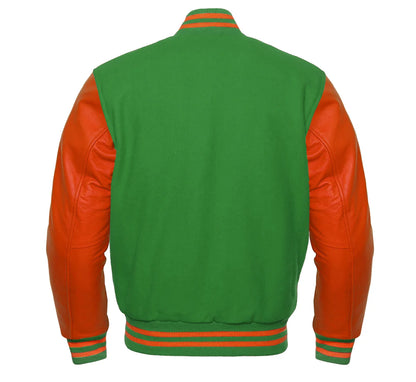 Green and Orange Varsity Jacket