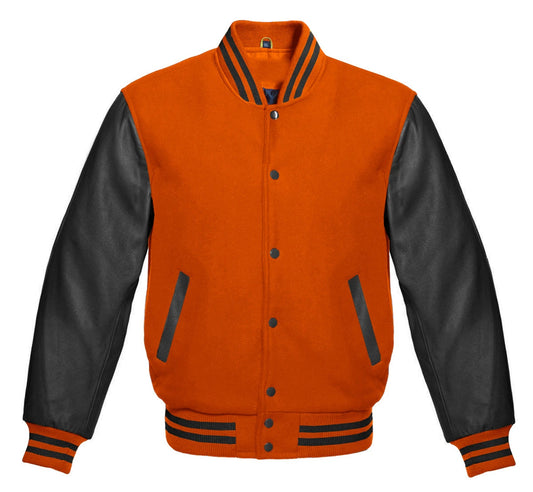 Orange Varsity Jacket Mens
