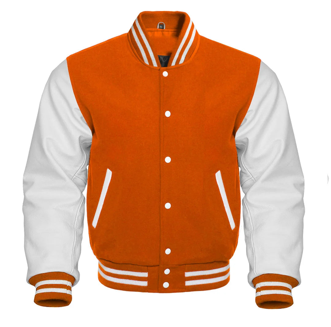 Orange Varsity Jacket For Womens