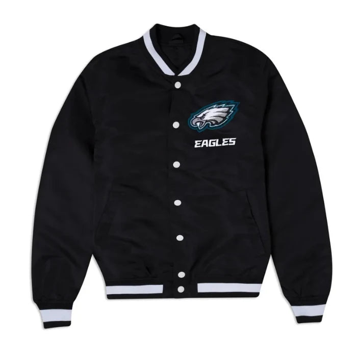 Philadelphia Eagles Black Logo Varsity Jacket