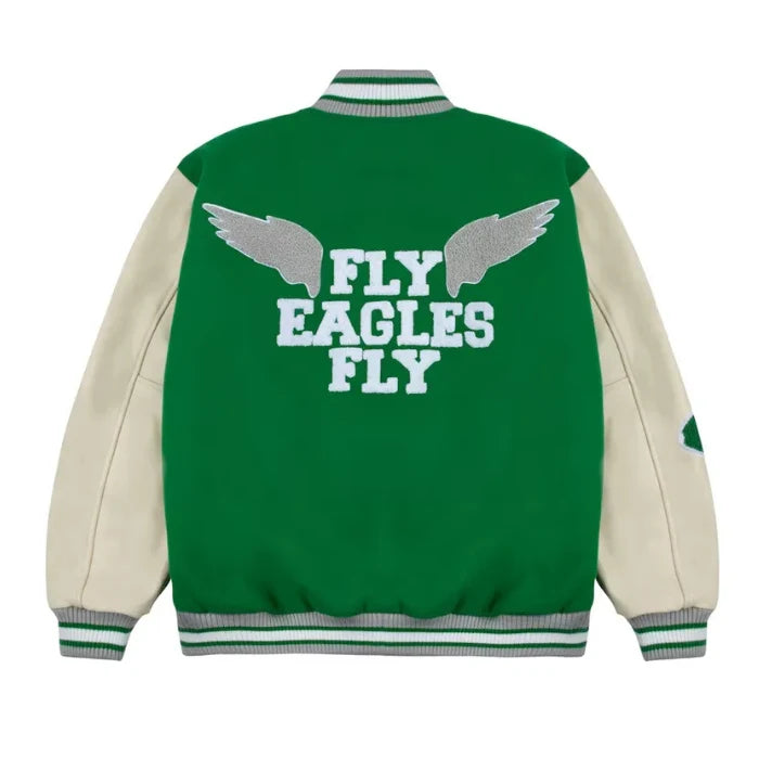 Philadelphia Eagles Go Birds Letterman Jacket Back Side