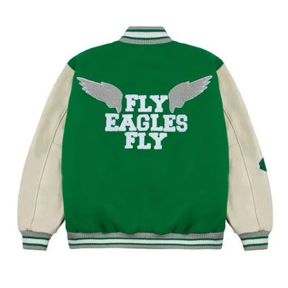 Philadelphia Eagles Go Birds Letterman Jacket Back Side