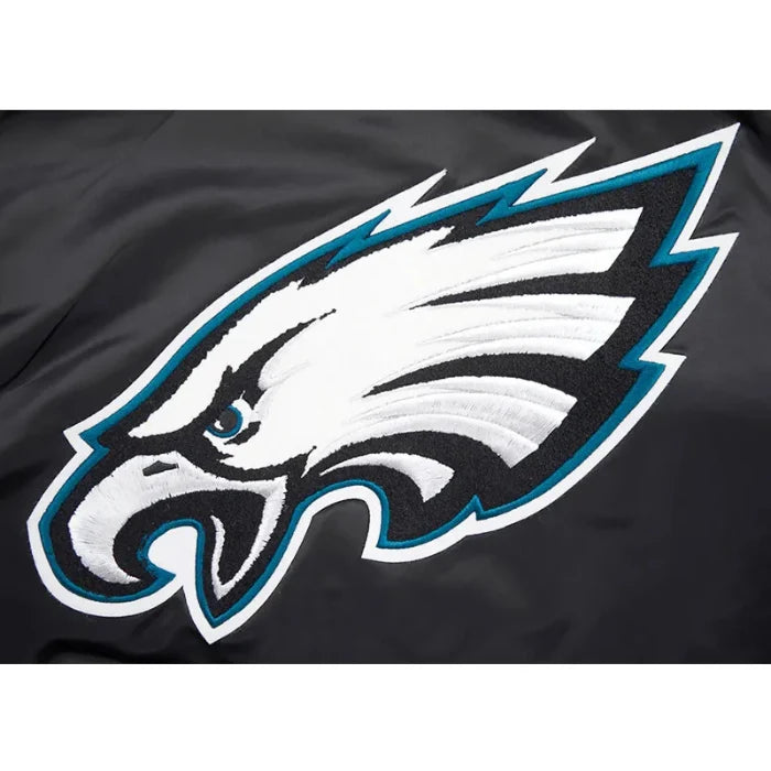 Philadelphia Eagles logo on a black background