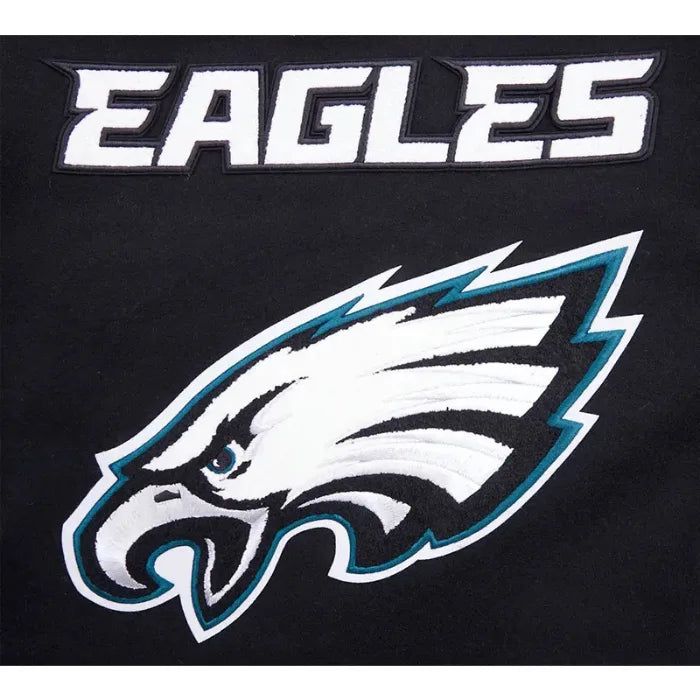 Philadelphia Eagles logo on a black background