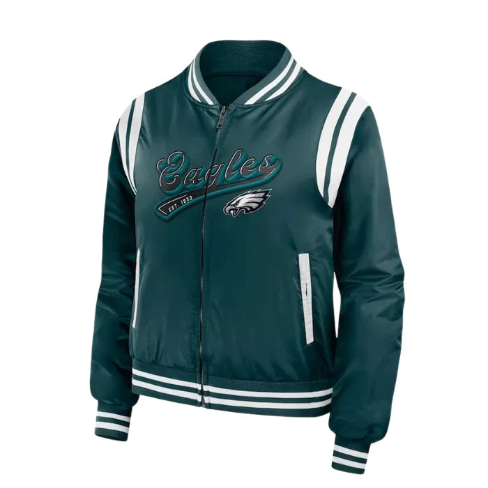 Philadelphia Eagles Midnight Green Full-Zip Bomber Jacket