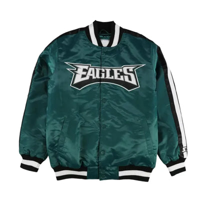 Green jacket with Eagles logo on a white background