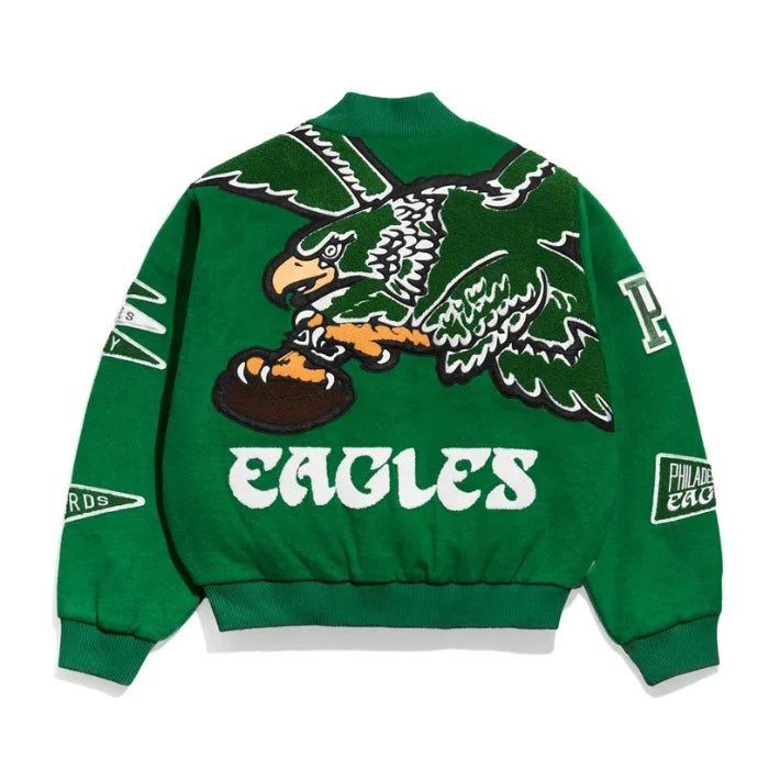 Philadelphia Eagles Pennant Kelly Green Varsity Wool Jacket