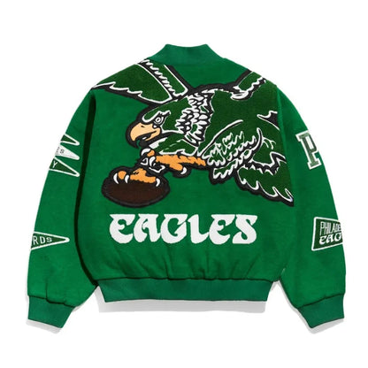 Philadelphia Eagles Pennant Kelly Green Varsity Wool Jacket