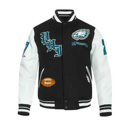 Philadelphia Eagles Prep Varsity Wool and Leather Jacket