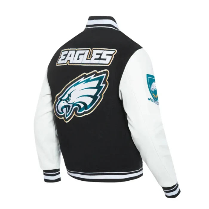 Philadelphia Eagles Prep Varsity Wool and Leather Jacket