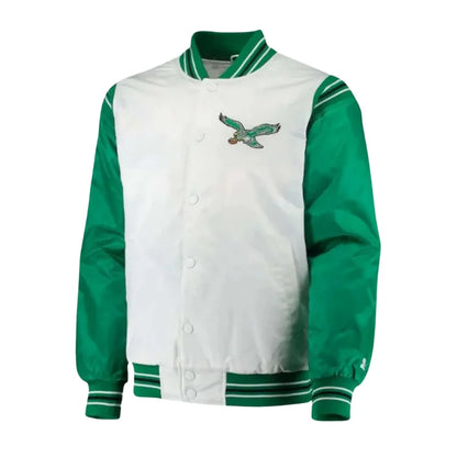 Philadelphia Eagles Starter Satin Green and White Jacket