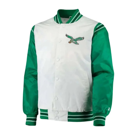 Philadelphia Eagles Starter Satin Green and White Jacket
