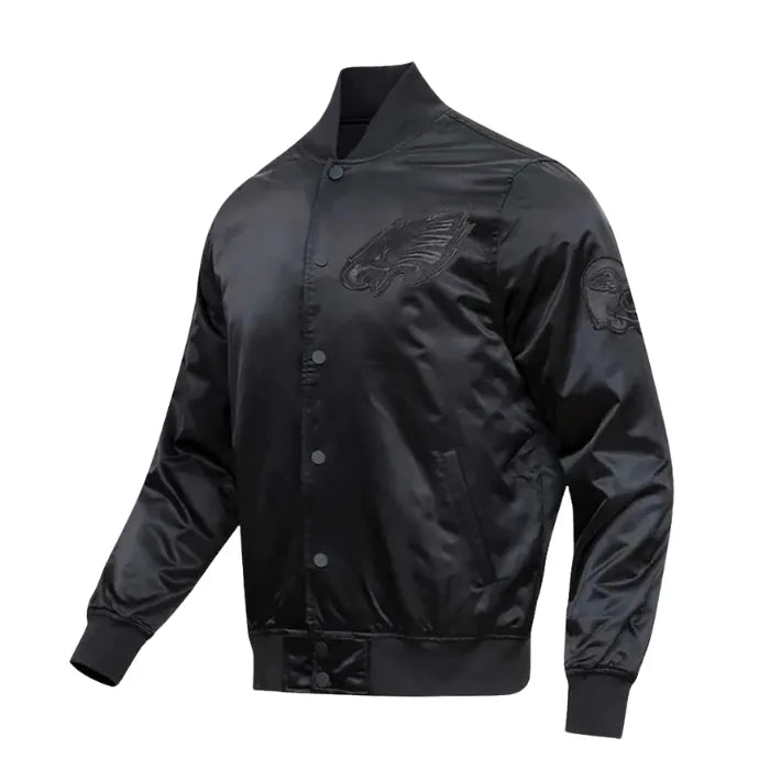 Philadelphia Eagles Triple Black Satin Jacket