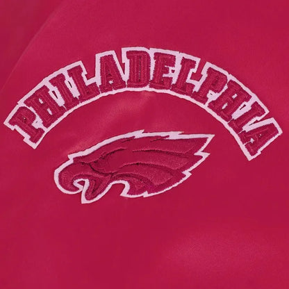 Red jacket with 'Philadelphia' text and logo on a red background