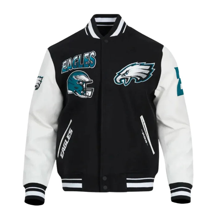 Philadelphia Eagles Turn It Up Classic Rib Varsity Jacket