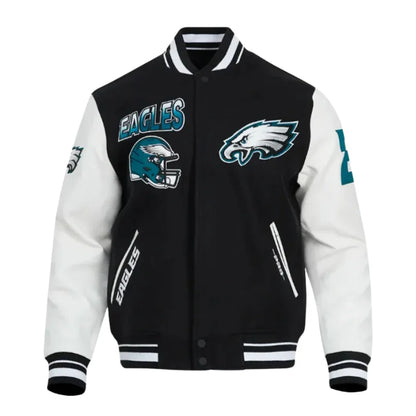 Philadelphia Eagles Turn It Up Classic Rib Varsity Jacket