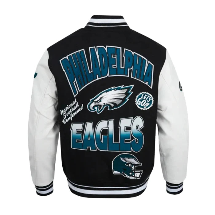 Philadelphia Eagles Turn It Up Classic Rib Varsity Jacket