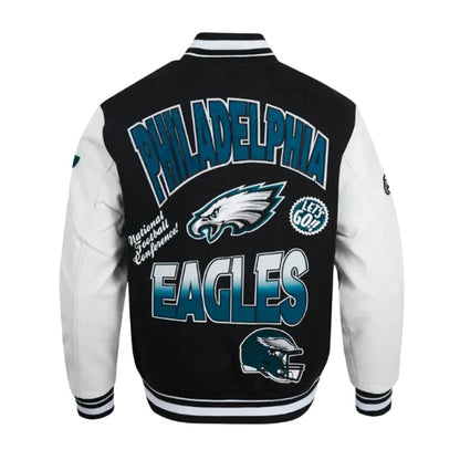 Philadelphia Eagles Turn It Up Classic Rib Varsity Jacket
