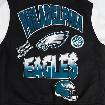 Philadelphia Eagles Turn It Up Classic Rib Varsity Jacket